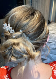 A bridal style with bun.
