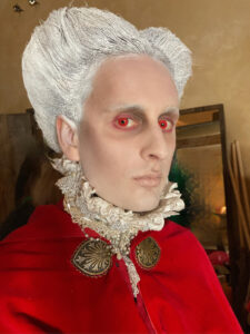 Dracula makeup on a male.